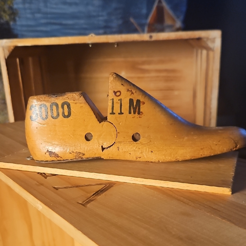 Antique Wooden Shoe Form Sculpture, 1953